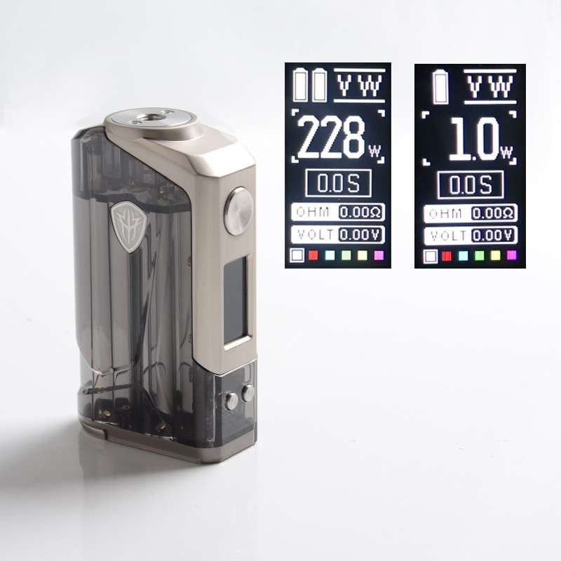 I corredi del MOD della scatola di Rincoe Jellybox 228w si raddoppiano 18650 sotto carro armato di ohm delle batterie 4.8ml