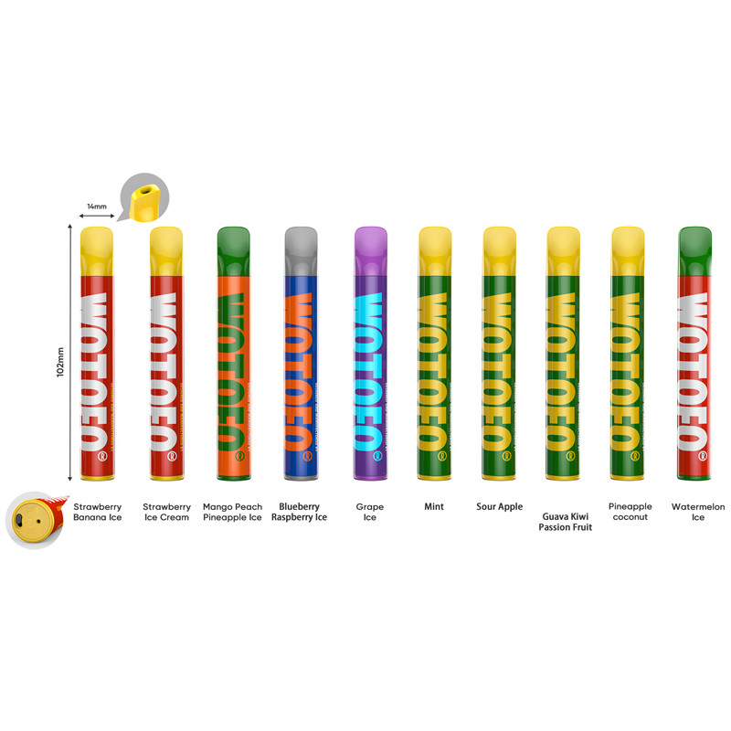 Il baccello eliminabile Vapes Wotofo Mini+ 800 soffia penna elettronica del vaporizzatore della batteria di 2.8ml 500mah