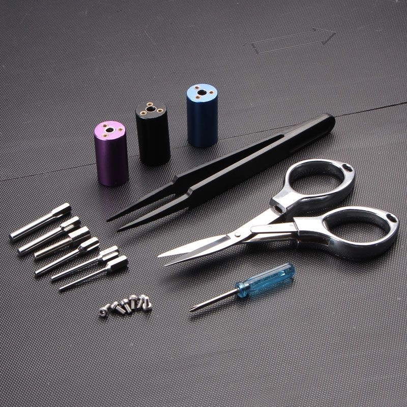Gli accessori elettronici della sigaretta arrotolano il kit di utensili DIY Vaping che dell'argano di Vape il sotto ohm foggia le pinzette 6 - 1 in-