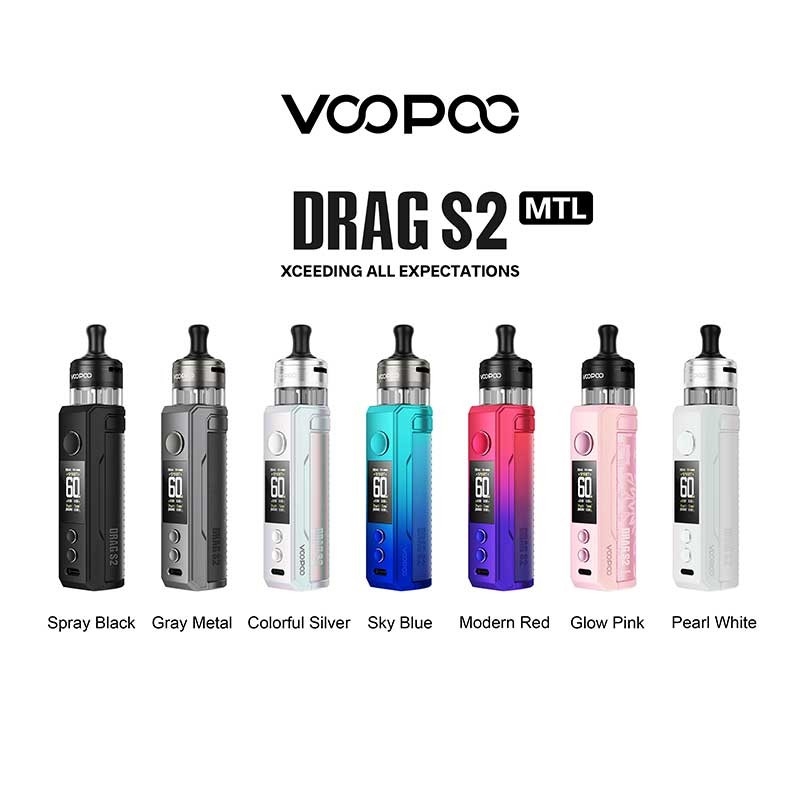 Voopoo Drag s2 Pod Mod kit 60w con cartuccia PnP X DTL / MTL 2500mAh 5ml