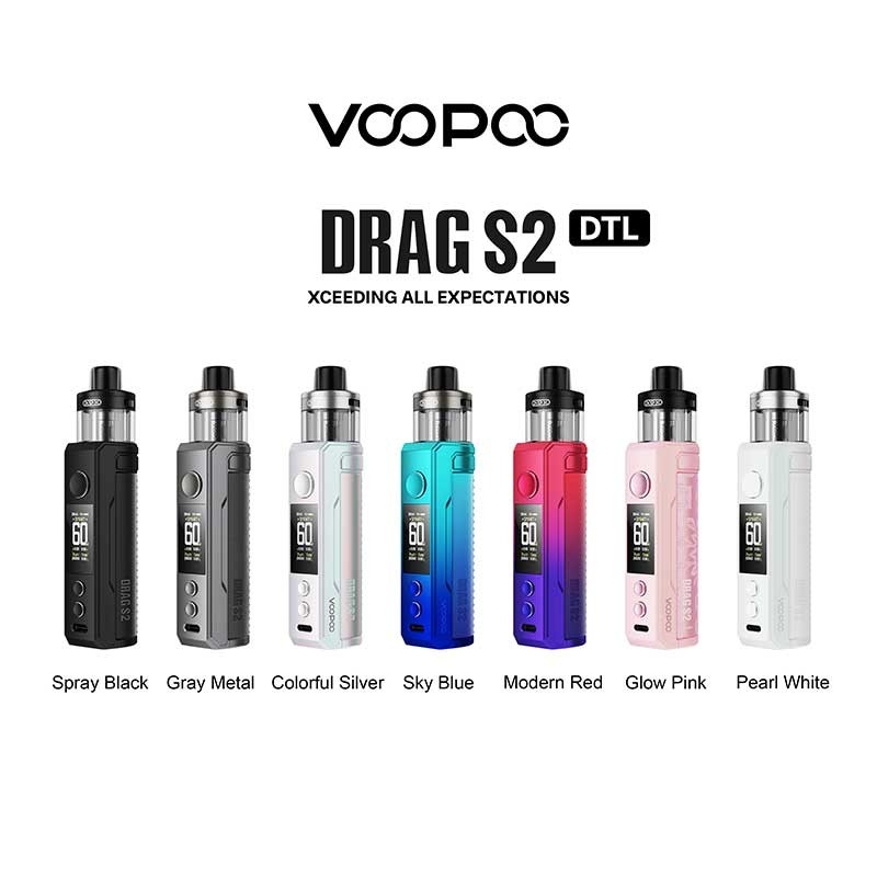 Voopoo Drag s2 Pod Mod kit 60w con cartuccia PnP X DTL / MTL 2500mAh 5ml